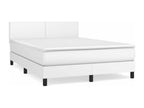 Lit à sommier tapissier avec matelas Blanc 140x200cm Similicuir QWFM51849