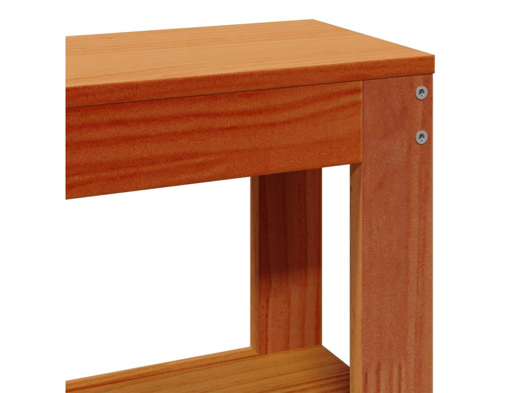 Cadre de lit sans matelas cire marron 140x200cm bois pin massif SMWV06569