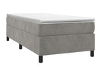 Sommier à Lumenao de lit et matelas Gris clair 90x190 cm Velours TPMK44255