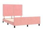 Cadre de lit sans matelas rose 140x190 cm velours UTNK26819