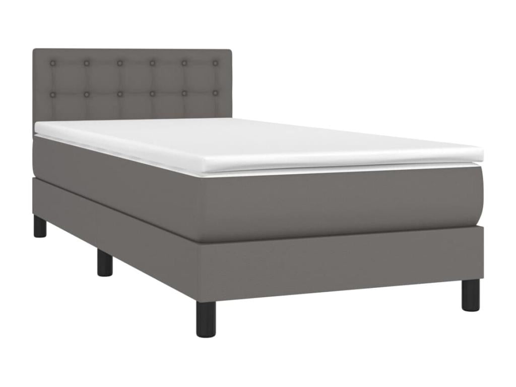 Sommier à Lumenao de lit avec matelas et LED Gris 90x190 OHBL95129