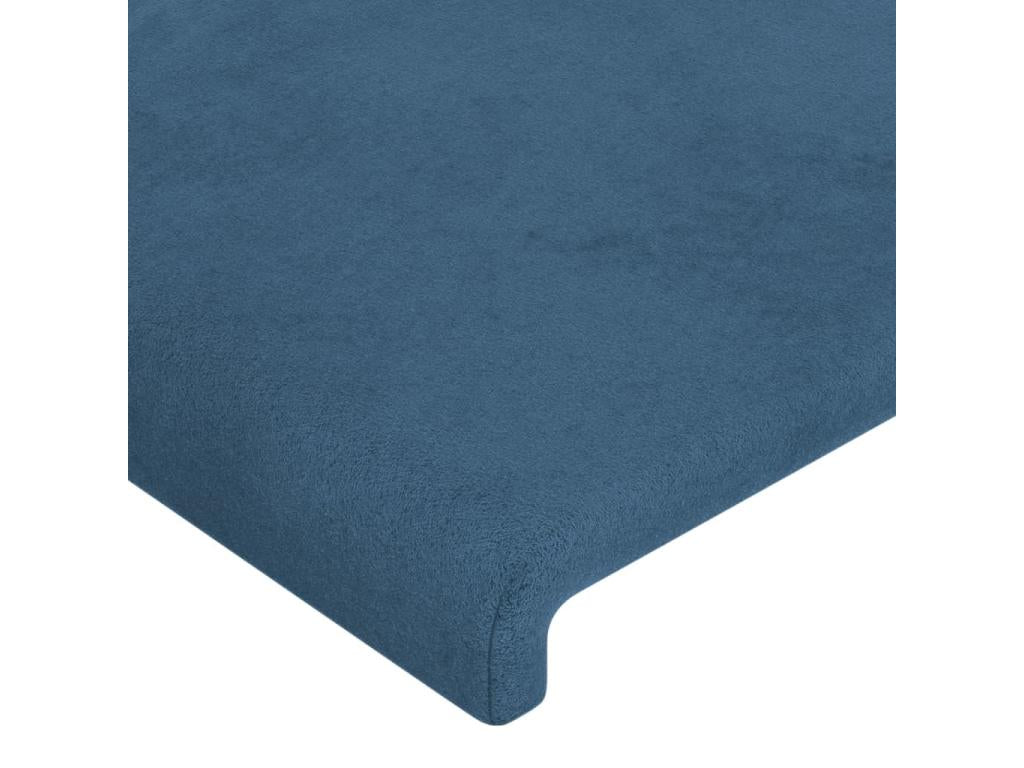 Tête de lit avec oreilles Bleu foncé 203x23x118/128 cm Velours WSCM76663