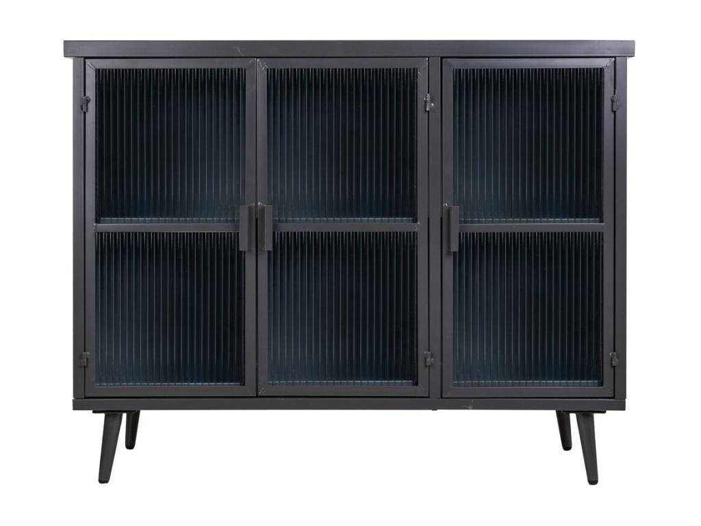 Buffet en métal et bois noir 102x33x79.5h KKYU30957