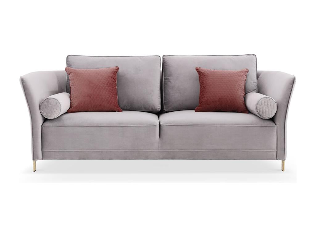 Canapé 3 places en velours Ventoriq - Gris Ventoriq OUXE68162