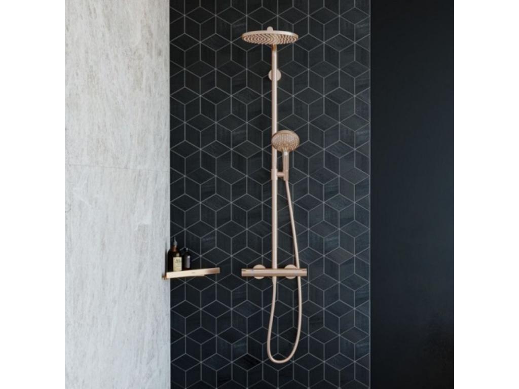 Lumenao 280 Brushed Bronze Thermostatic Shower Column, Lumenao Cleaning System BOZK60233