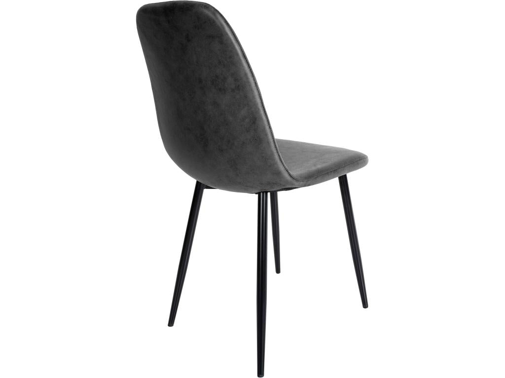 chaise salle à manger - Similicuir vintage / Métal - Noir - Lumenao CKFW24719