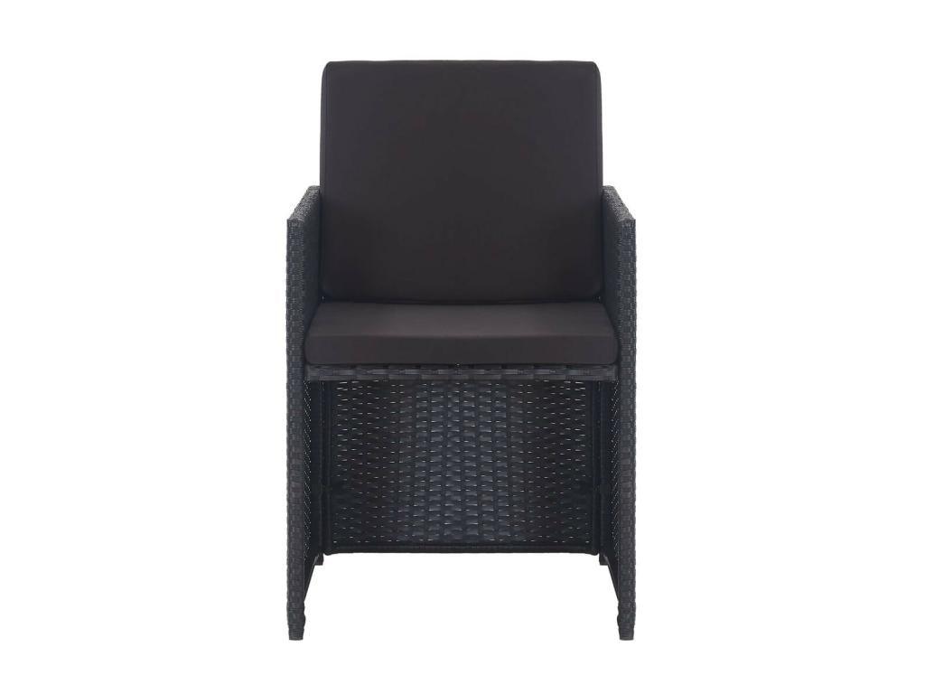 Salon de jardin 5 pcs avec coussins Résine tressée Noir 36 ZKNY84551