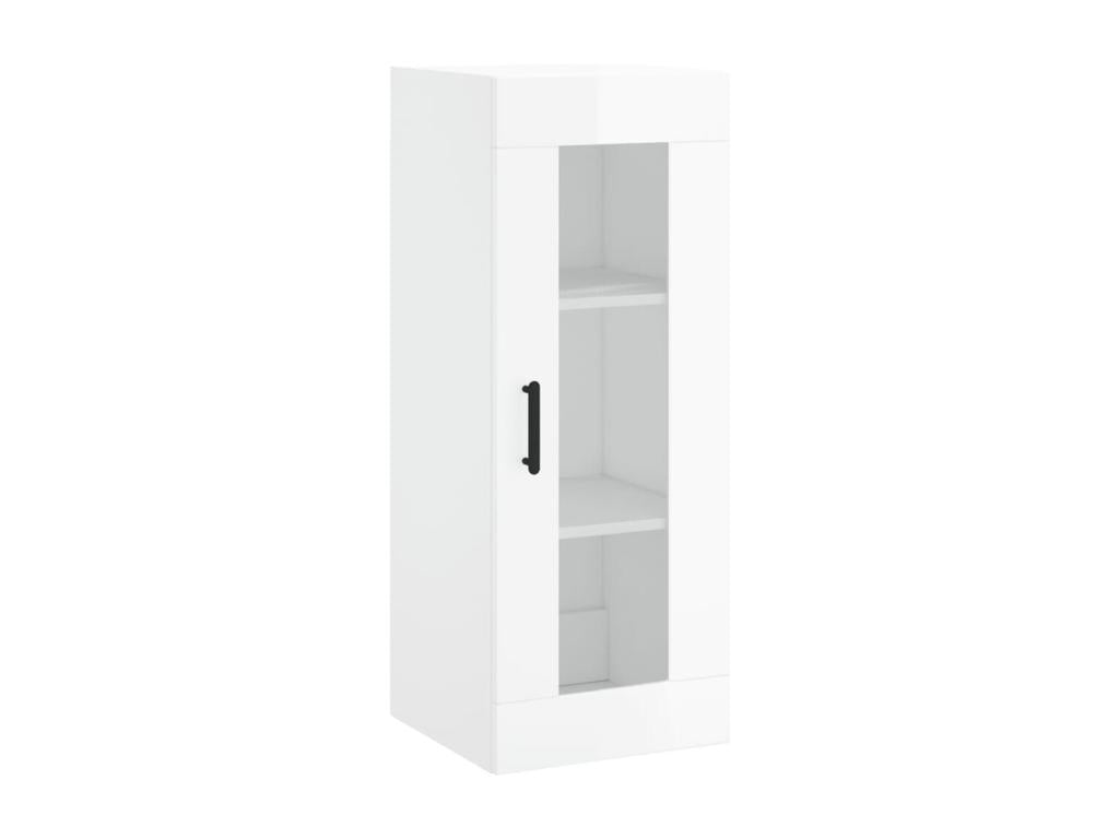 Buffet haut Blanc brillant 34.5x34x180 cm Bois d'ingénierie YZVC51679