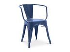 Ventoriq industrial chair with polished steel armrests --Dark Blue BDHL22676