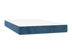 Sommier tapissier matelas et LED Bleu foncé 120x200 cm Velours KFVO11895