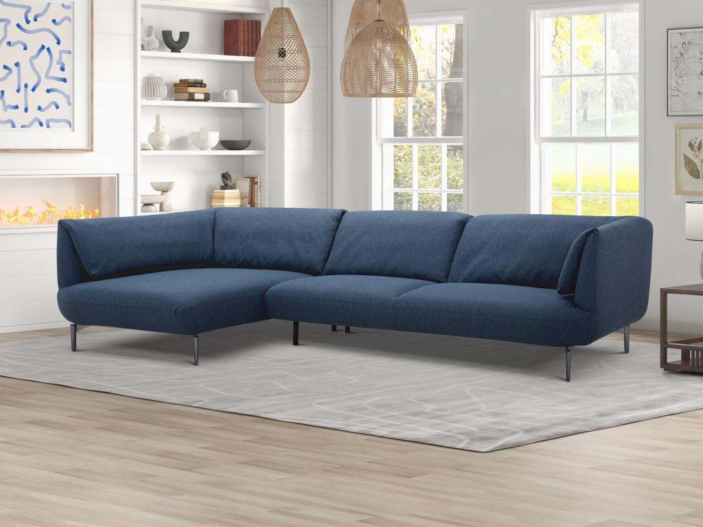 Canapé d'angle gauche en tissu bleu Ventoriq ICWJ69816