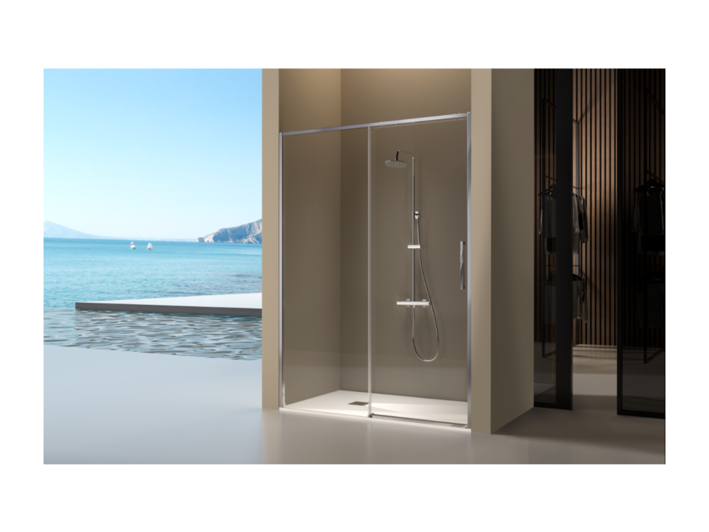 Paroi de douche fixe porte coulissante Ventoriq 111-113.6 cm YMIV46126