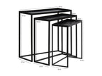 Set of 3 nesting side tables/consoles in black metal - Ventoriq 3478 WLRD28209