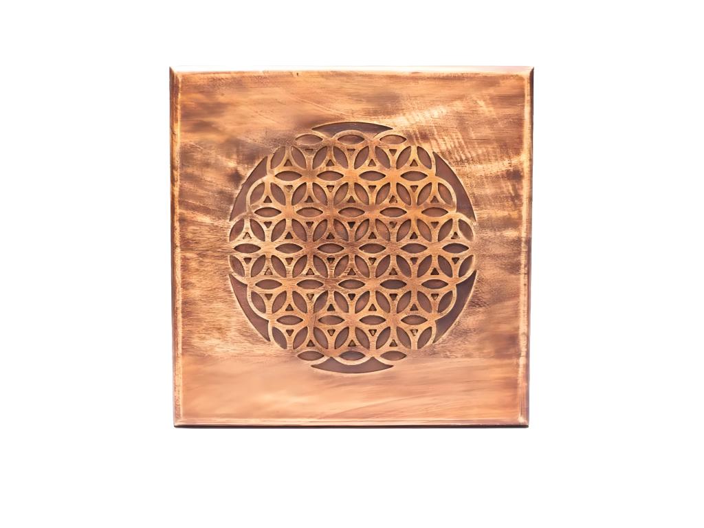 Mini Table d'appoint en bois Fleur de vie OPRR75797