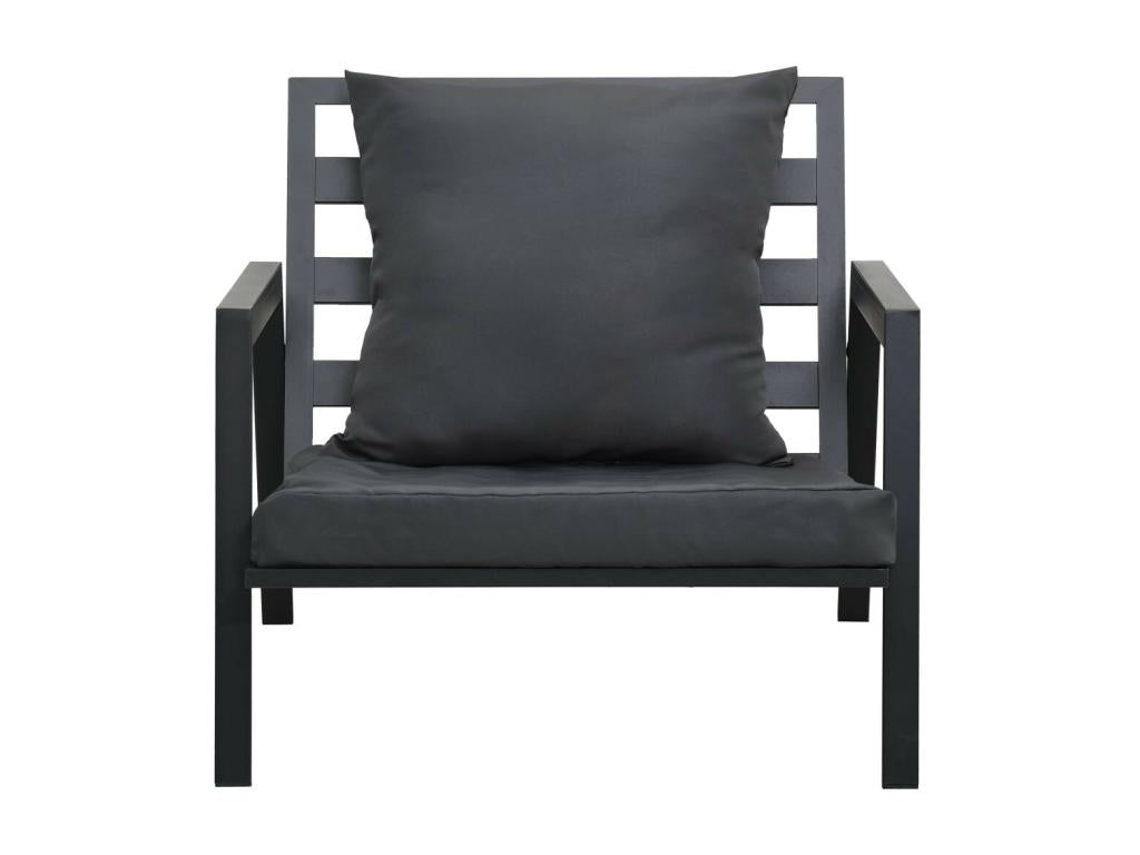 Salon de jardin 5 pcs avec coussins Aluminium Gris foncé TYCQ24682
