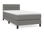 Lit à sommier tapissier avec matelas Gris foncé 80x200 cm Tissu EQIO92902