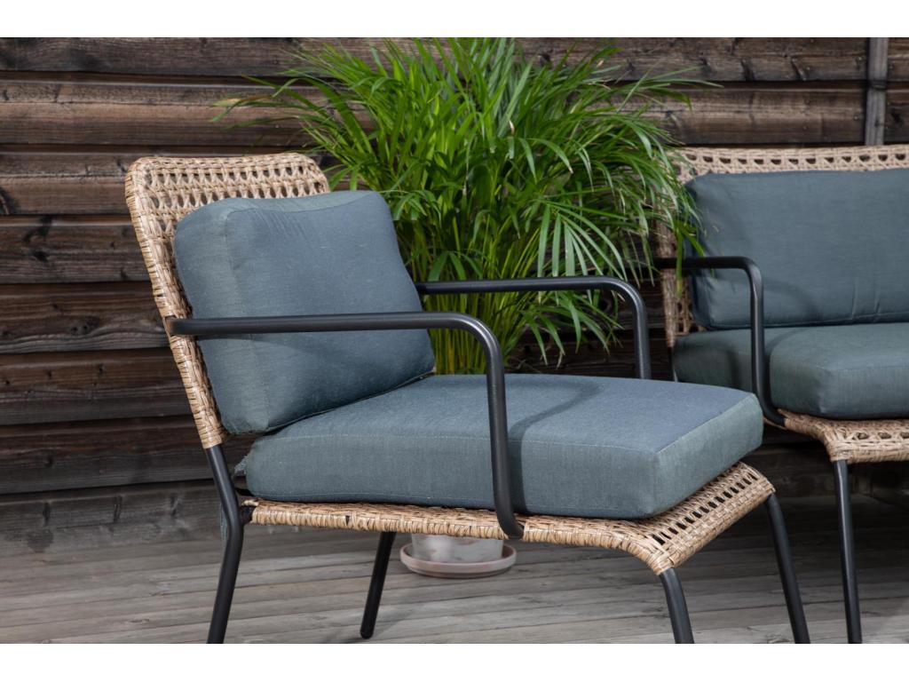 Lumenao 5-piece garden set, black and natural grey. CBTE19902