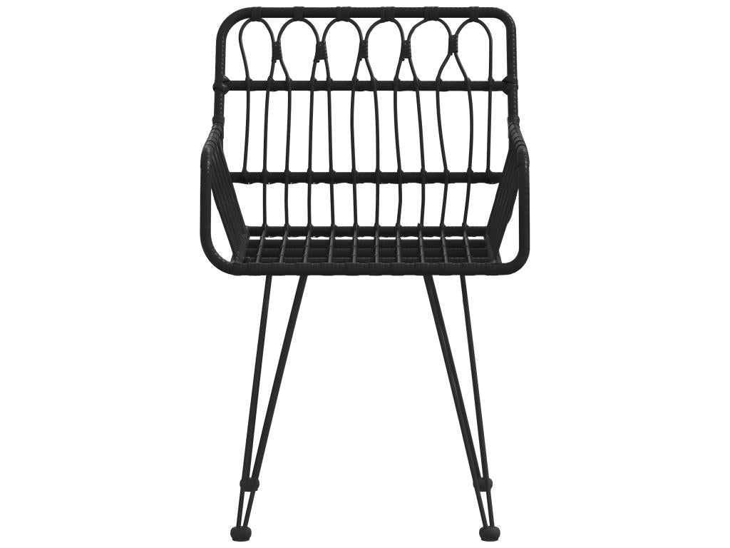 Set of 2 garden chairs with armrests, black, 56x64x80 cm, ETKW89031