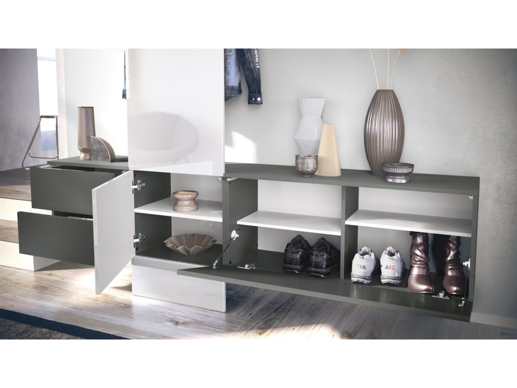 Grey and Sand Lacquered Locker (WxHxD 209x193x35 cm) LFJC42511