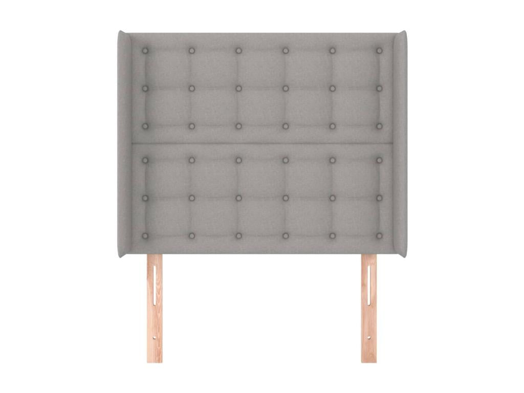 Tête de lit avec oreilles Gris clair 93x16x118/128 cm Tissu QSVJ96749