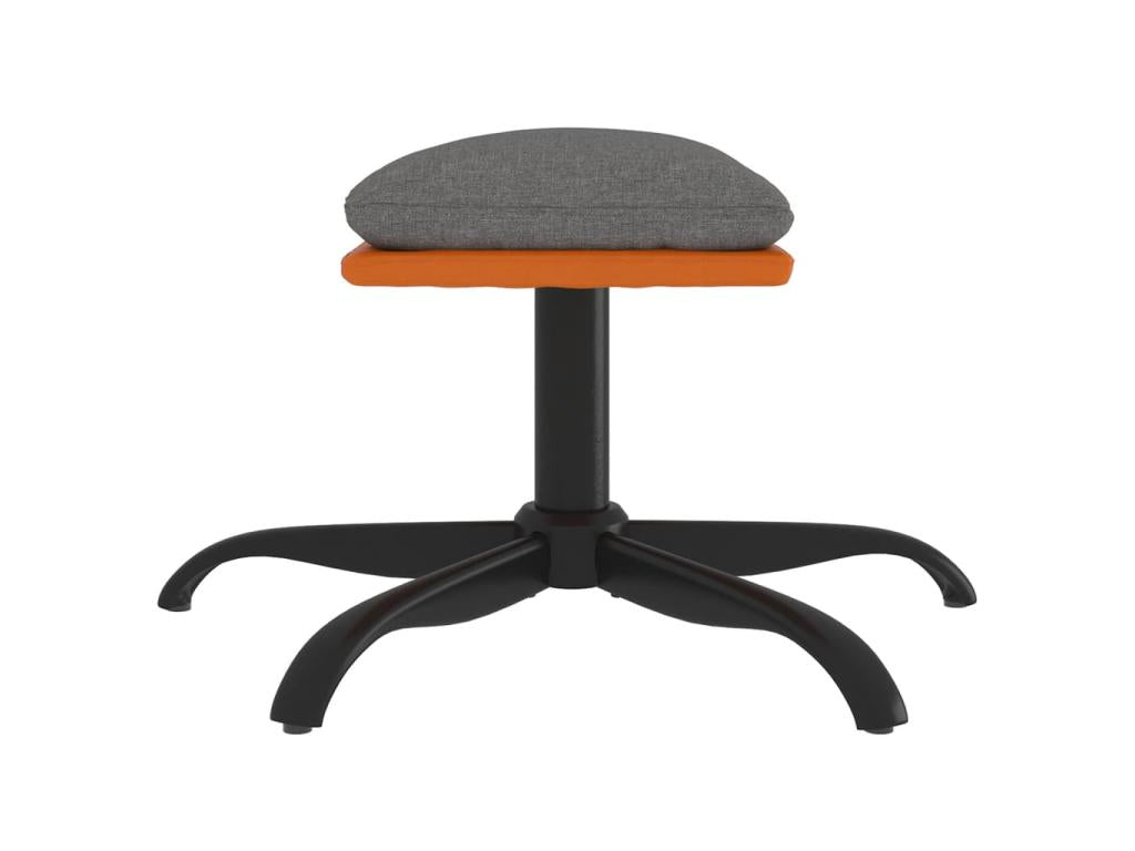 Light Grey Footrest 60x60x39 Fabric and Faux Leather YUMD15624