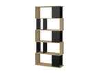 Lumenao Bookshelf, Desktop Bookcase, Mobile Book Holder, 80x29 h175 cm, Oak and Black, EHLH27820