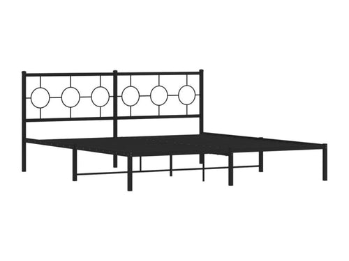 Metal bed frame with black headboard 180x200 cm OKPG88027
