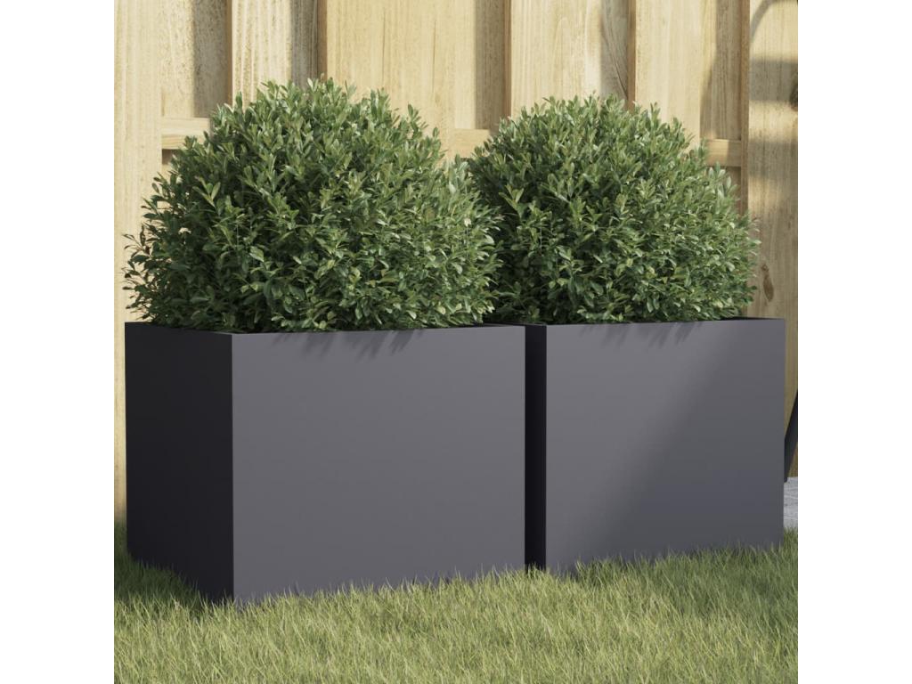 Jardinières 2 pcs anthracite 32x30x29 acier laminé à froid BFBD69698