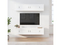 6-piece TV stand set, glossy white engineered wood HGQQ00652