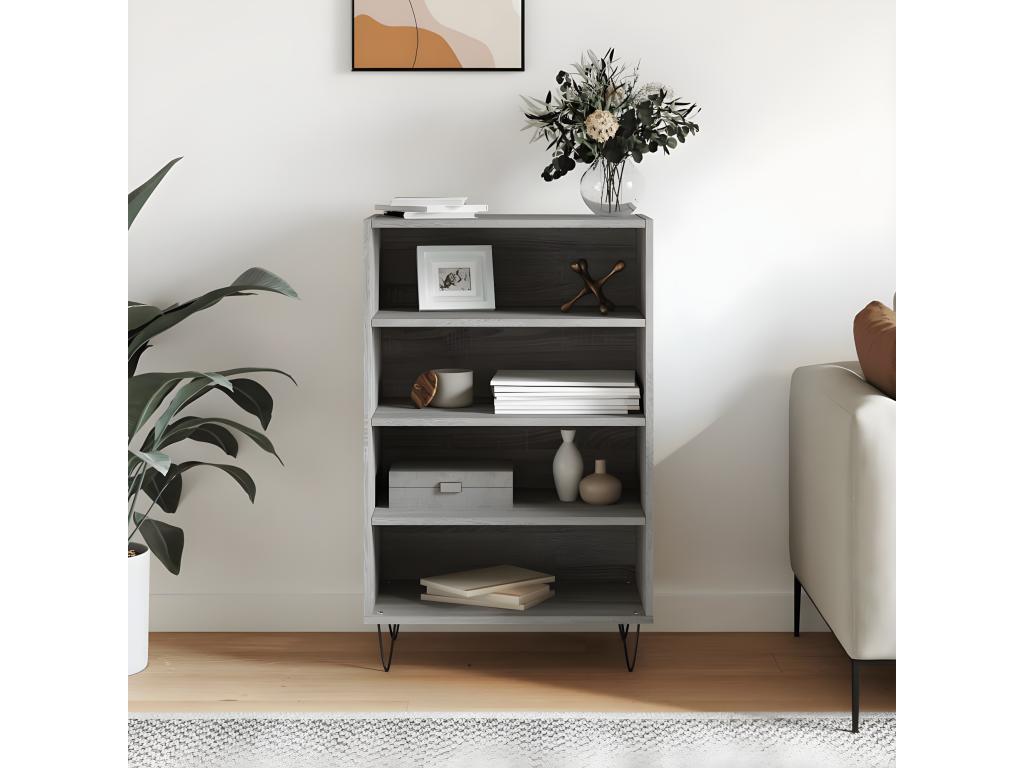 Buffet haut gris béton 57x35x90 cm bois d'ingénierie QMUI55278