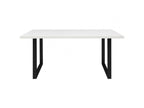 Dining table 160 cm with white top and black metal sled legs - Lumenao 02 NXJJ02712