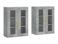 Armoires murales 2 pièces gris béton bois d'ingénierie JLWL34045