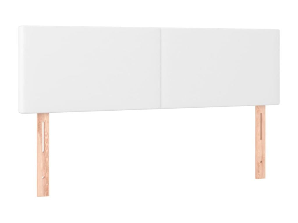 Lit à sommier tapissier avec matelas Blanc 140x200cm Similicuir QWFM51849