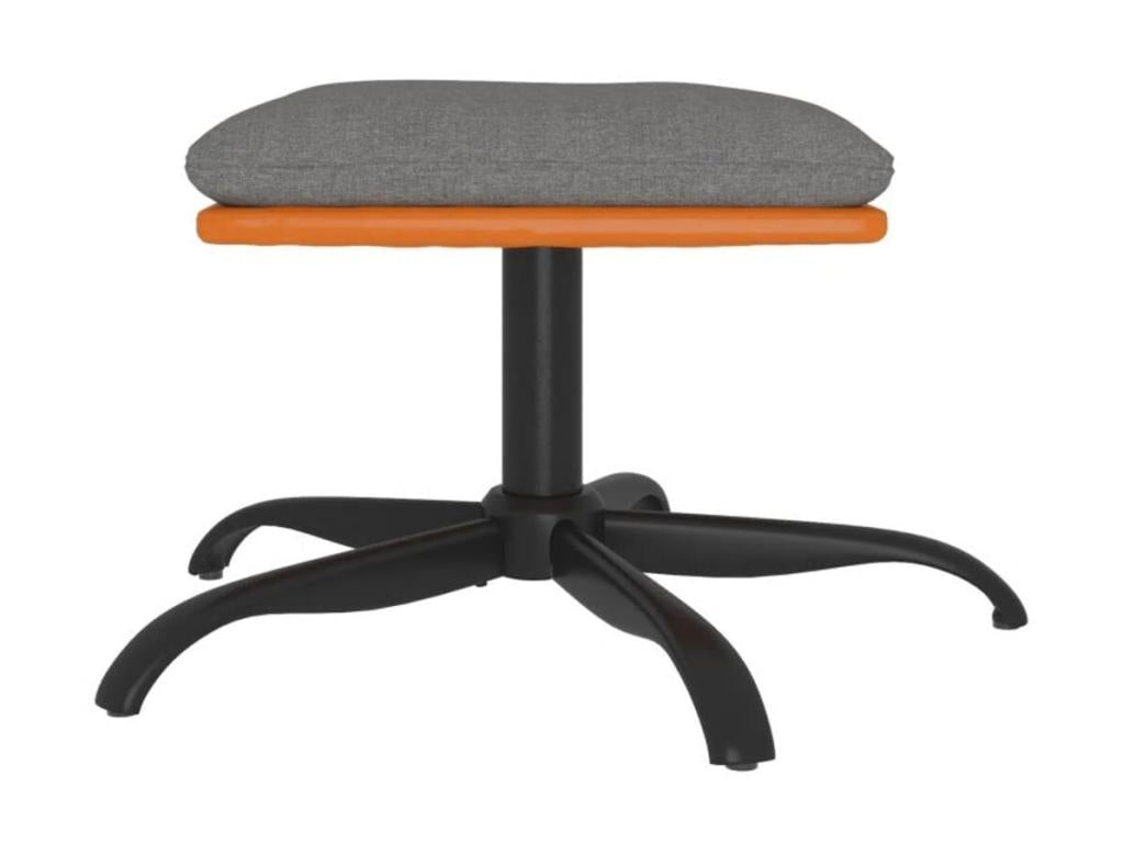 Light Grey Footrest 60x60x39 Fabric and Faux Leather YUMD15624