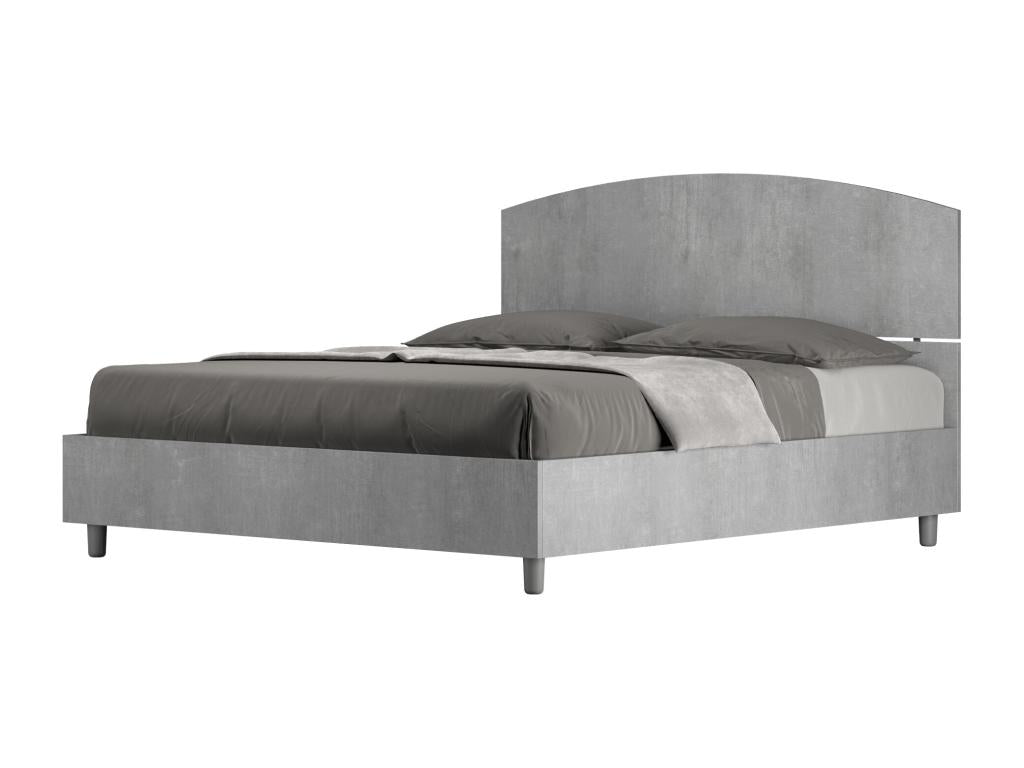 Lumenao QNCV01575 Double Raised Storage Bed 160x200 Concrete