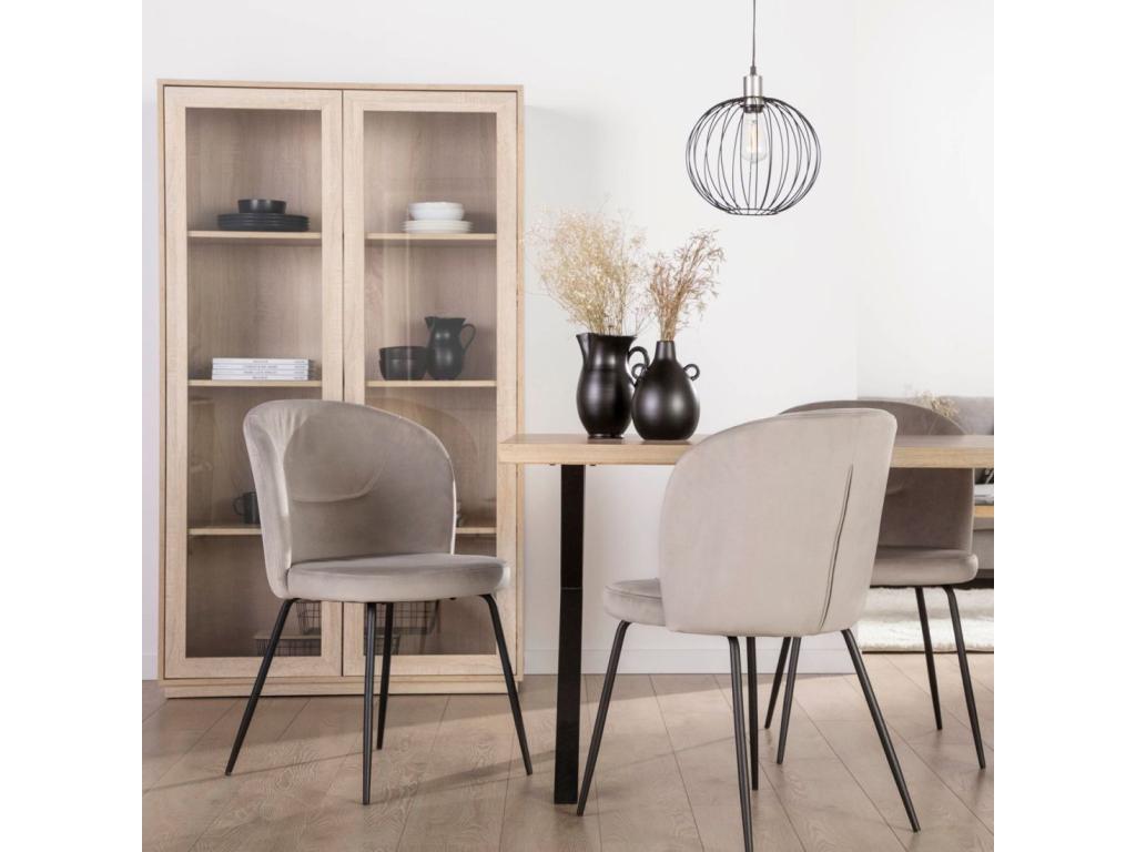 Chaise de salle à manger en velours Ventoriq 53x81 cm-Ventoriq WVQX01516