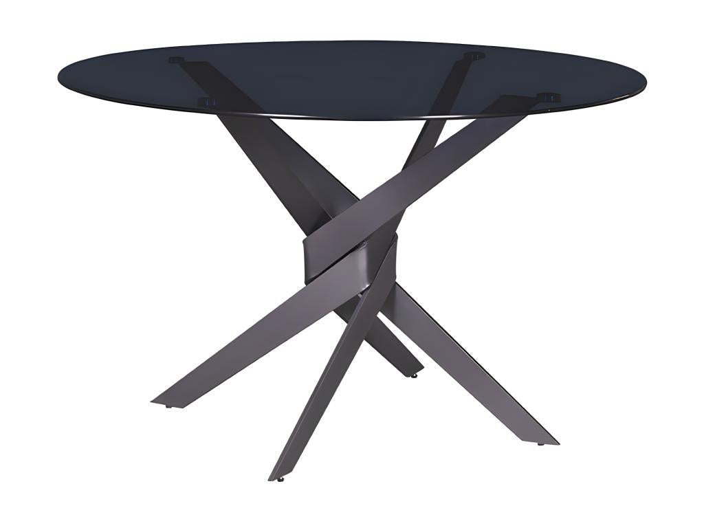 Lumenao - 4-Person Dining Table in Tempered Glass and Metal - Black TIOT27269