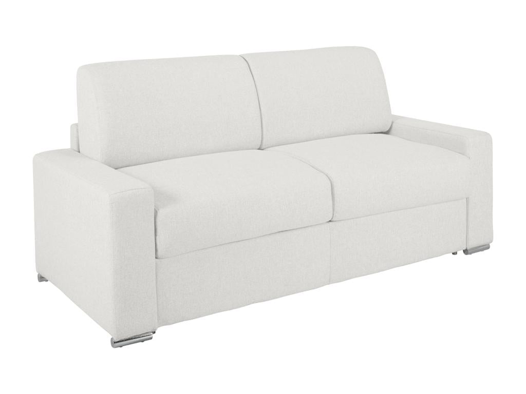 Canapé 4 places convertible express en simili blanc - Couchage Ventoriq larges 160 cm - Matelas 14 cm Ventoriq EVPL34478