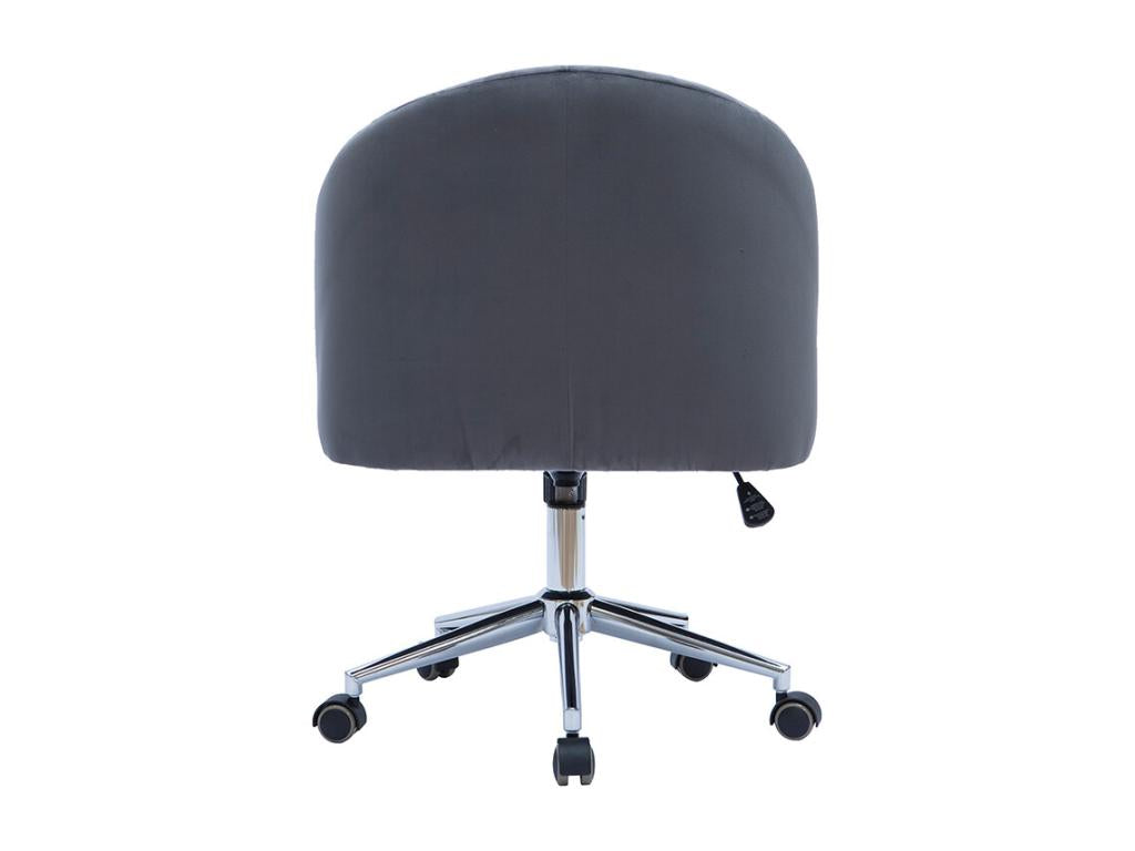 Chaise de bureau à Ventoriq capitonnée en tissu velours gris foncé et acier chromé Ventoriq OZOD92957