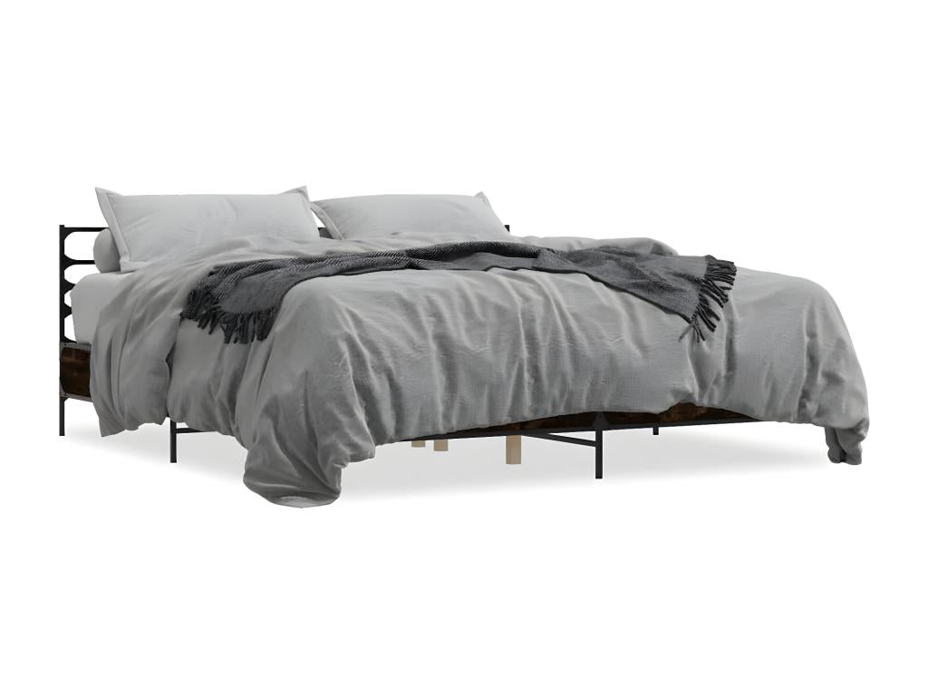 Cadre de lit sans matelas chêne fumé 200x200 cm ZHSN17260