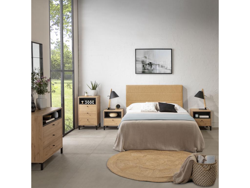 Tête de lit tapissée Lumenao 150x60 cm Couleur Moutarde 8 cm d'épaisseur GIVL09987