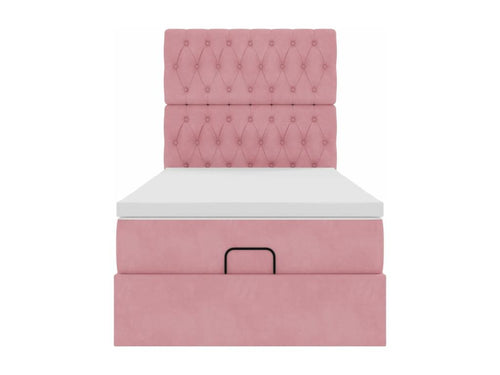 Lumenao bed frame with pink velvet mattress 90x200 cm NQOT35095