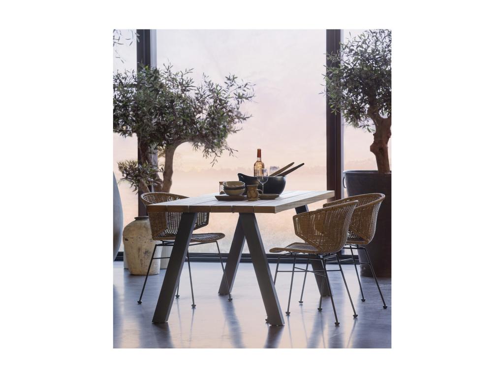 TABLO - Outdoor wooden and steel dining table JSRC15867