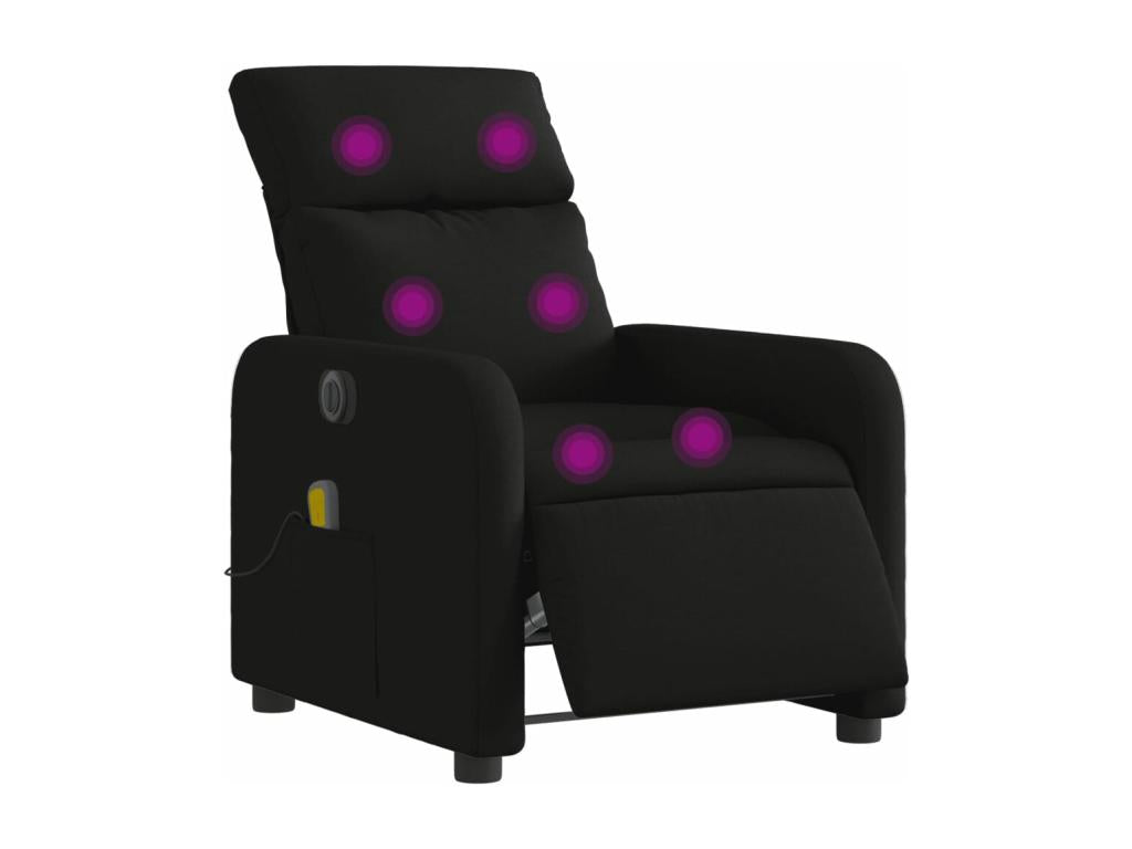 Fauteuil de massage inclinable électrique Noir Tissu FMFD58733