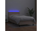 Sommier à Lumenao de lit avec matelas et LED Cappuccino 80x200cm FYOU62580