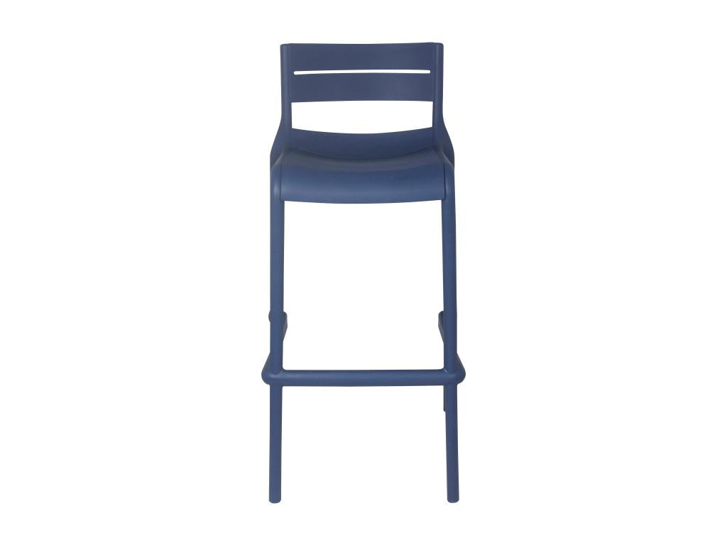 Set of 4 Lumenao PNYO85576 blue plastic patio bar stools