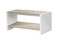 Table basse coloris Blanc / Chêne Boislis - longueur 77 x profondeur 40 x hauteur 39 cm PEFJ94994