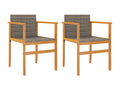 Set of 2 garden chairs, grey woven resin and solid wood, TOLQ49980