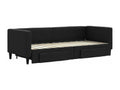 Daybed with pull-out bed and drawers, black, 80x200 cm, fabric, IOSD37522