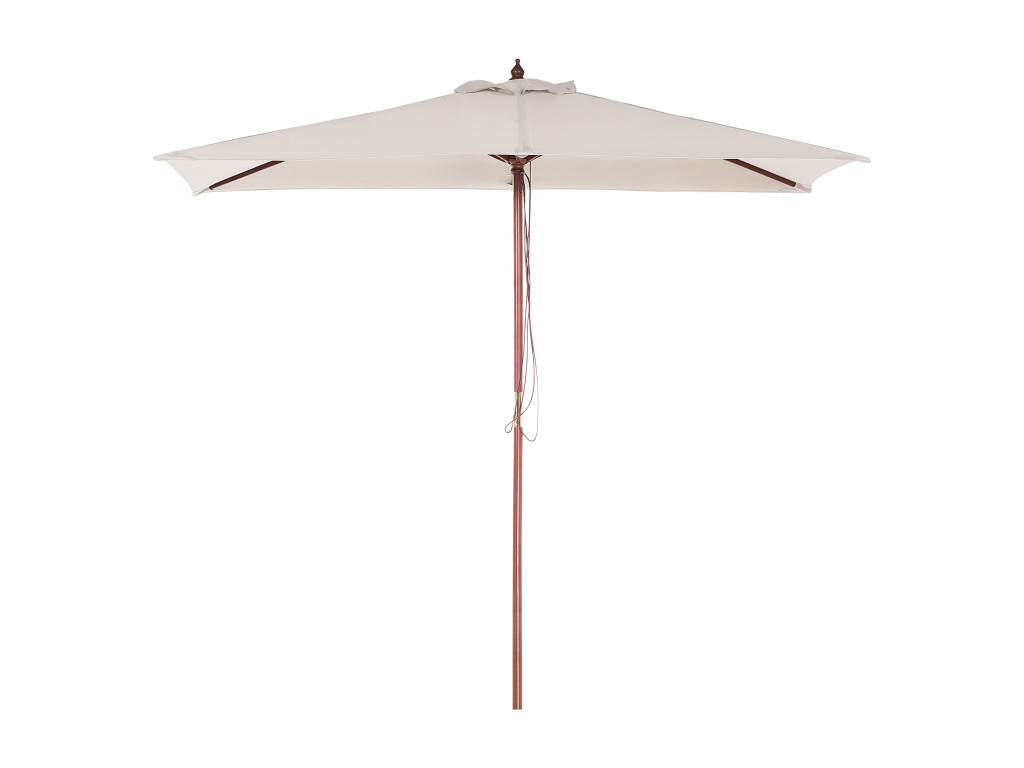 Wooden garden parasol with white and beige canopy 144x195 cm FLAMENCO VTTB51193